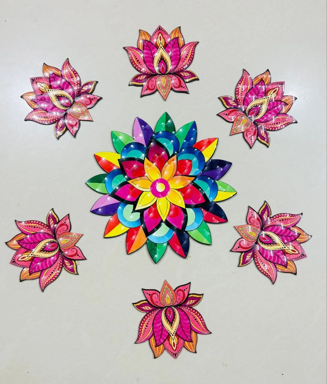 Mdf 3D Rangoli Set
