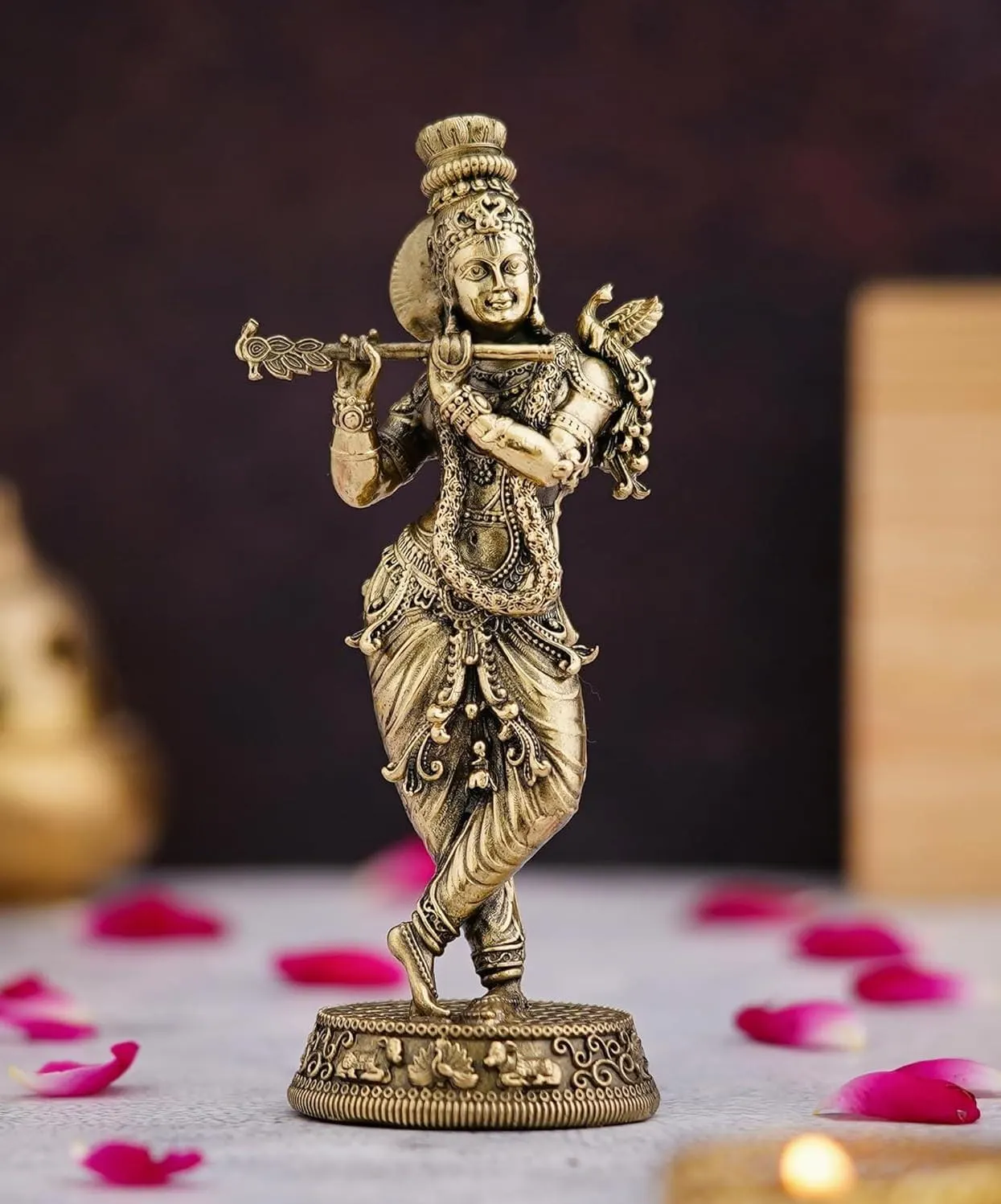 Dwarkadheesh Shri Krishna Standing Murti Playing Flute Idol