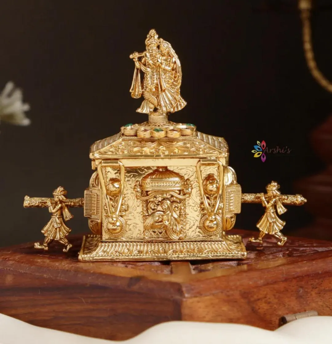 Radha Krishna Kumkum Box Metal
