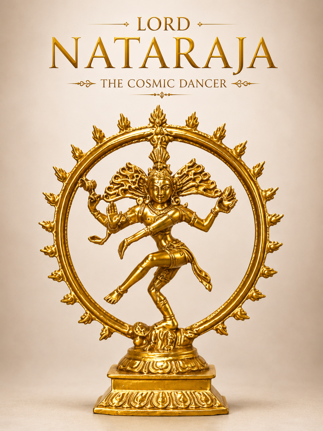 3D Printed Nataraja — Dancing Shiva in Gold